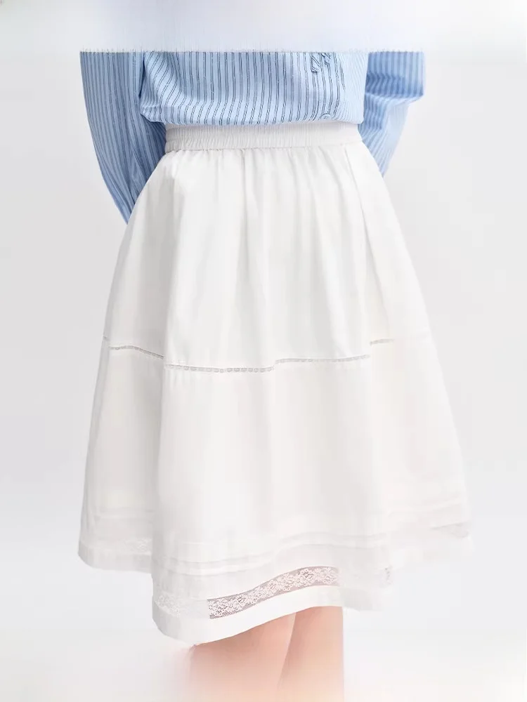 

Новая осенняя многослойная юбка-трапеция Sweet Ballet с оборками и кружевной отделкой для женщин больших размеров