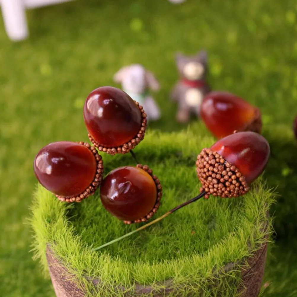 

50Pcs Artificial Acorns Home Decor No Maintenance Required for Artificial Decor Acorn Ornament Fake Acorn