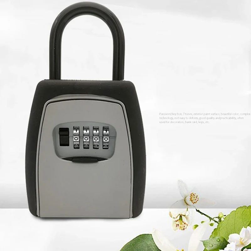 Key Storage Lock Box Safe Box Keys Storage Box Padlock Use Password Lock Alloy Material Keys Hook Security Organizer Boxes