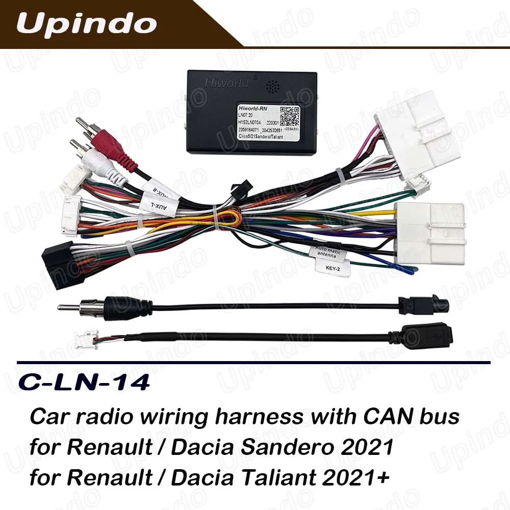 Car Android Radio Wiring Harness with CAN Bus Decoder Plug and Play Power Cable Connector For Renault Taliant Dacia Sandero