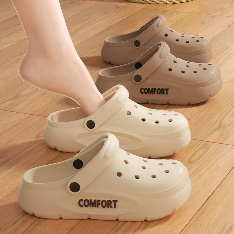 

Cave shoes with thick soles, summer home anti slip and height increasing EVA slippers with a poop like feel