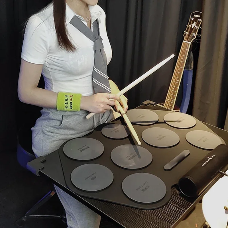 1PC Hand Roll Electronic Drum Household Electric Frame Drum Adult Practice Artifact Children Beginner Portable Hitting Board