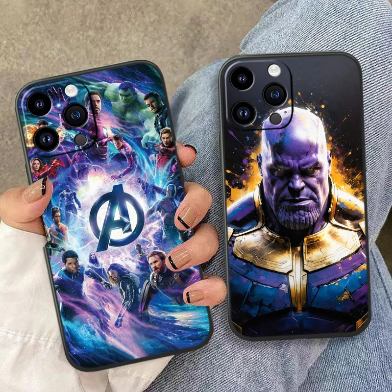 Marvel Thanos Cool For Apple iPhone 15 14 13 12 Mini 11 XS XR X 8 7 Pro Max Plus Soft Silicone Black Phone Case