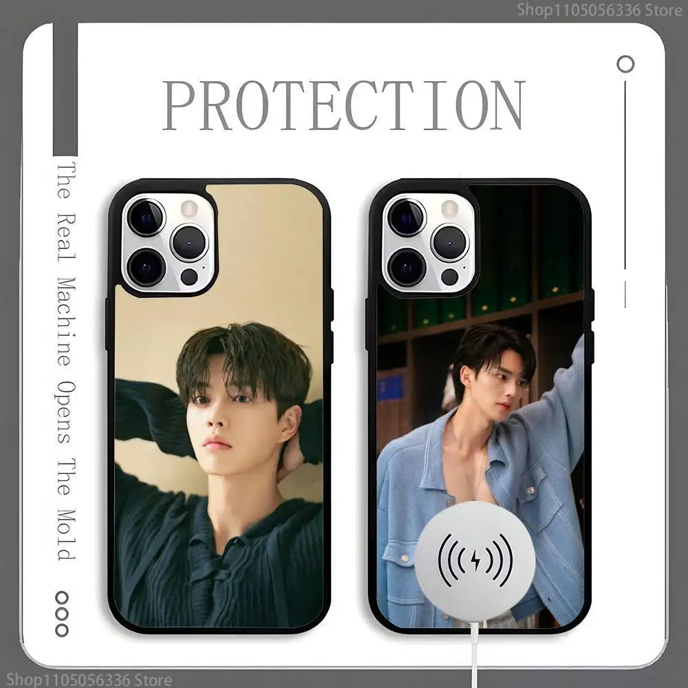 

Korea S-Song Kang actor Phone Case For Magnetic Wireless Charge Cover For iphone 16 15 14 13 12 11 Pro Max Plus Coque