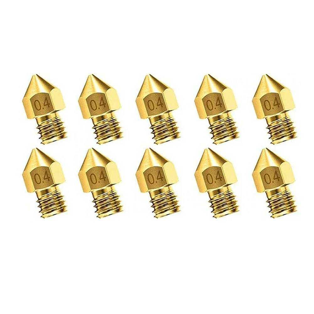 Brass Nozzle Brass Nozzle For 3D Printer MK8 1.75/0.4mm Nozzle Accessories 10pcs For Makerbot Anet A8 Practical