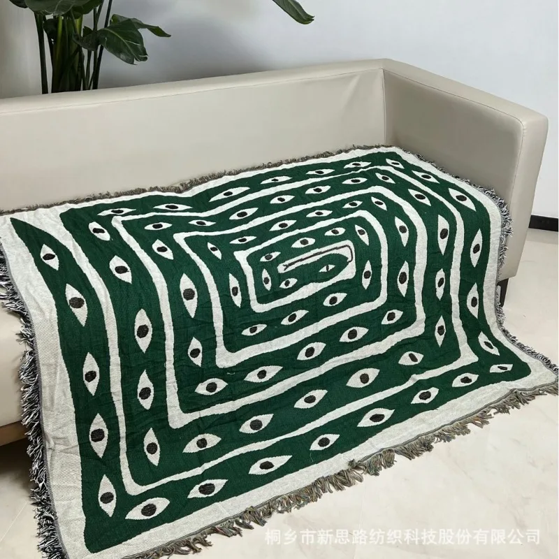 Camping Decorative Blanket Cushion American Vintage Abstract Sofa Blanket Line Blanket Tapestry Camping Cushion Leisure Blanket - view 5