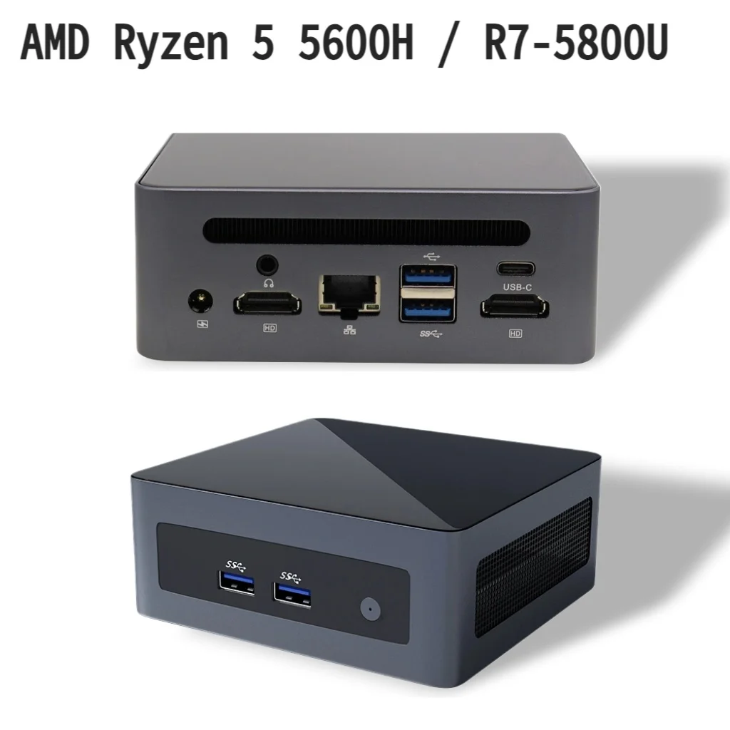 AMD NUC Mini Box PC Ryzen 5 5600H R7 5800H 16GB DDR4 512GB SSD Dual HD Display Windows11 Home Office Gamer Desktop Mini Computer