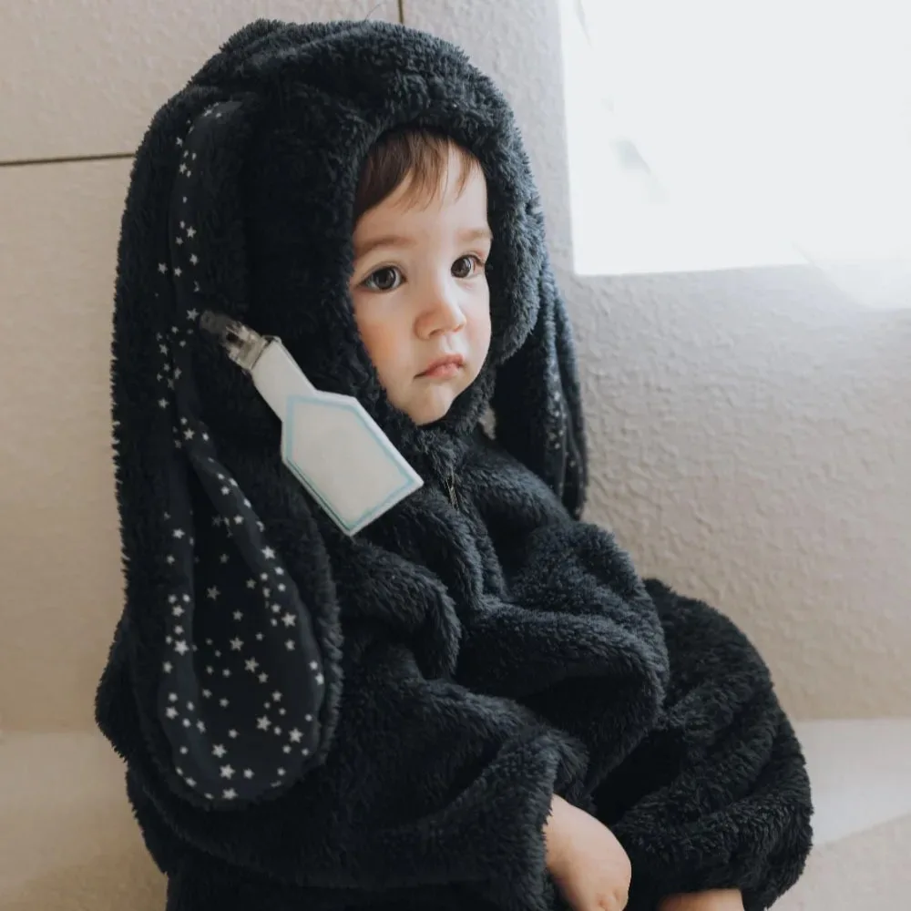 

Winter Warm Baby Romper Coral Fleece Cartoon Rabbit Hooded Boys Girls Newborn Infant Jumpsuit Clothes Soft Pajama Overalls