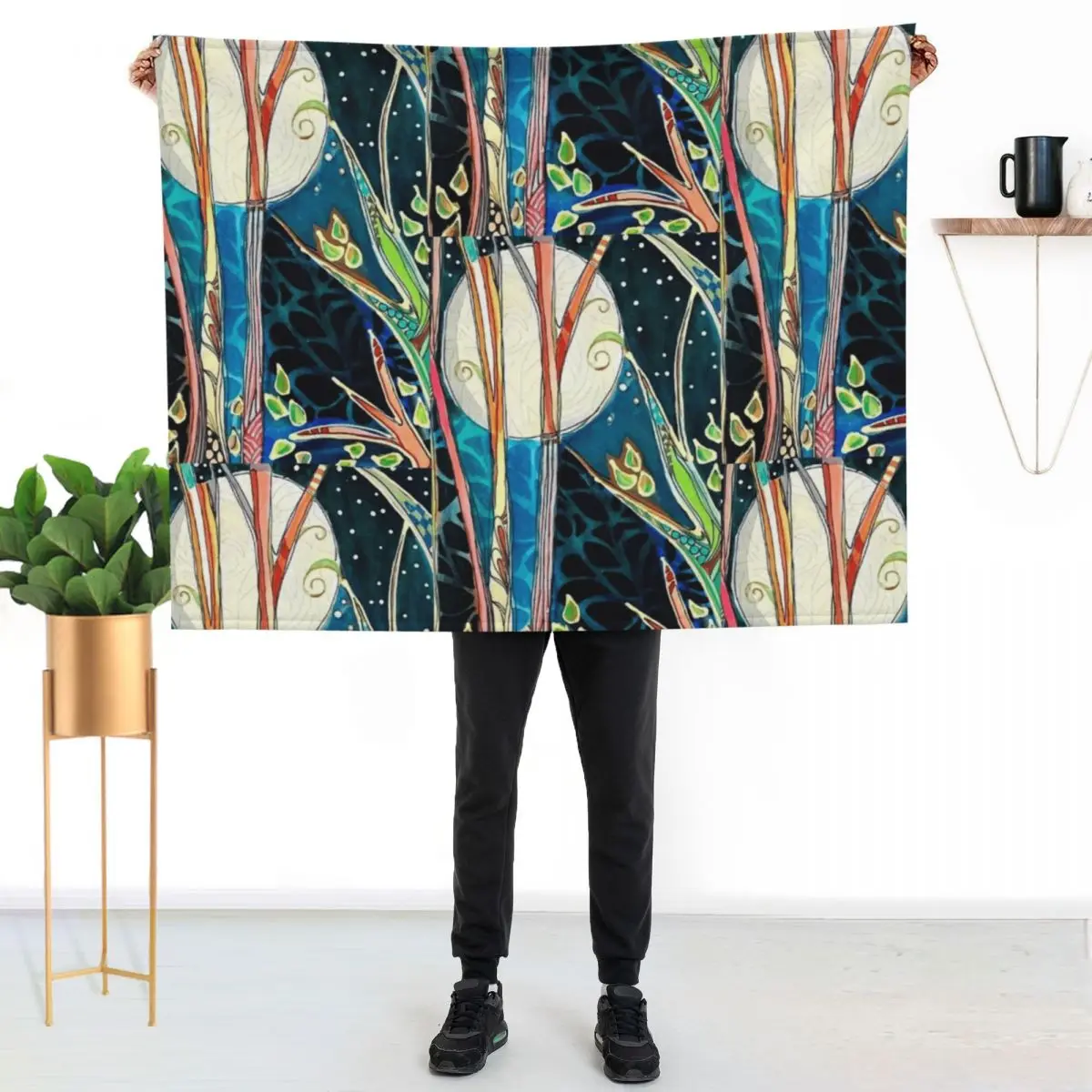 I see the moon Throw Blanket Warm Flannel Blanket for Couch Chair Bedroom