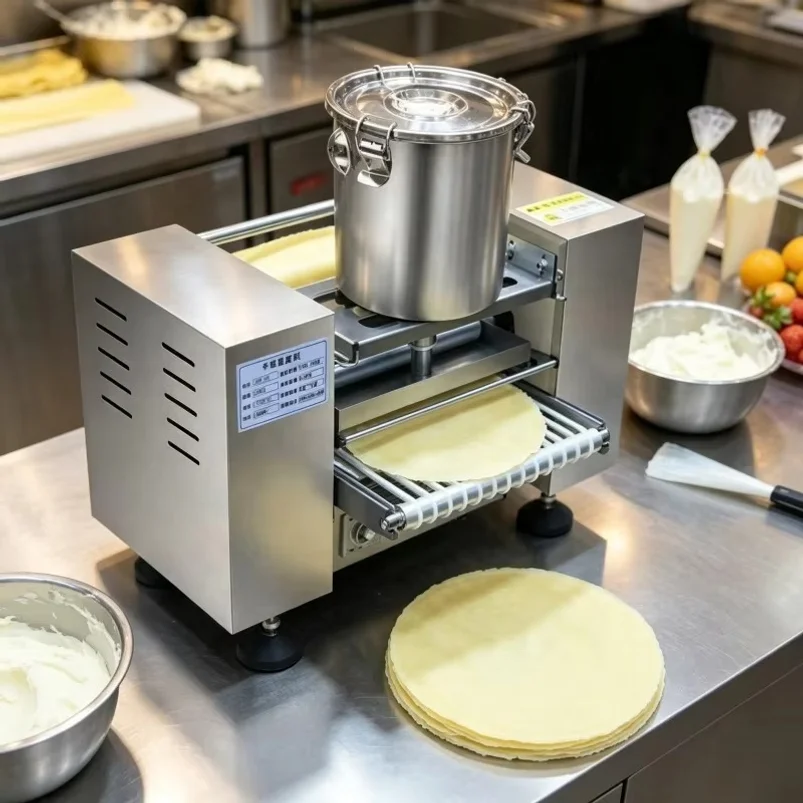 Mille Crepe Cake Machine Multifunctional Thousand Layer Pastry Maker with Food Grade Stainless Steel for Bakery