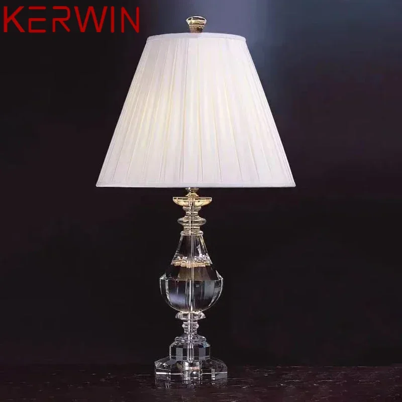 KERWIN الشمال كريستال الجدول مصباح LED الحديثة خمر الإبداعية مكتب إضاءة زينة للمنزل غرفة المعيشة غرفة نوم