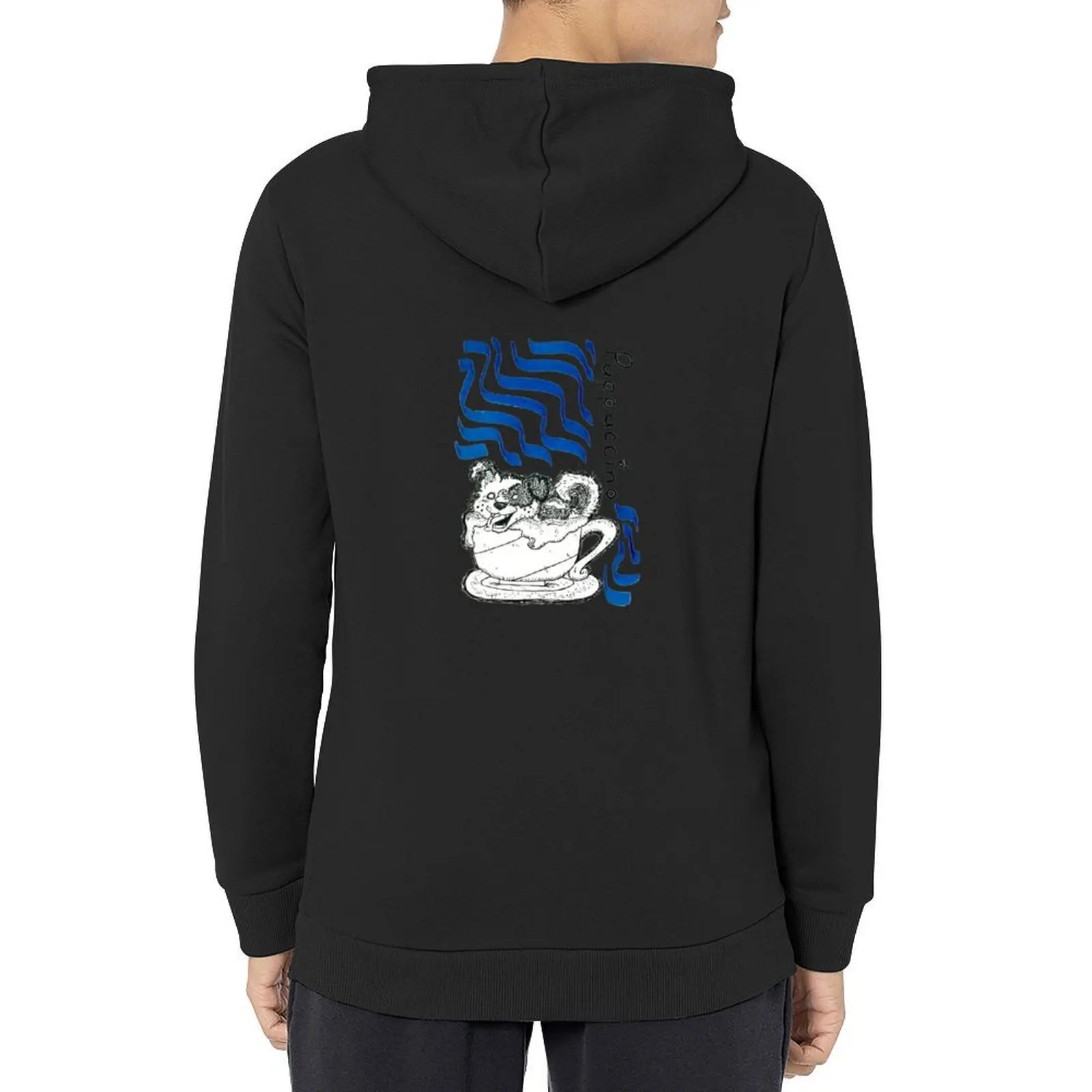 Punimal Café: Puppuccino Sudadera con capucha camisa con capucha ropa de otoño para hombres ropa de hombre ropa de invierno Sudadera con capucha japonesa
