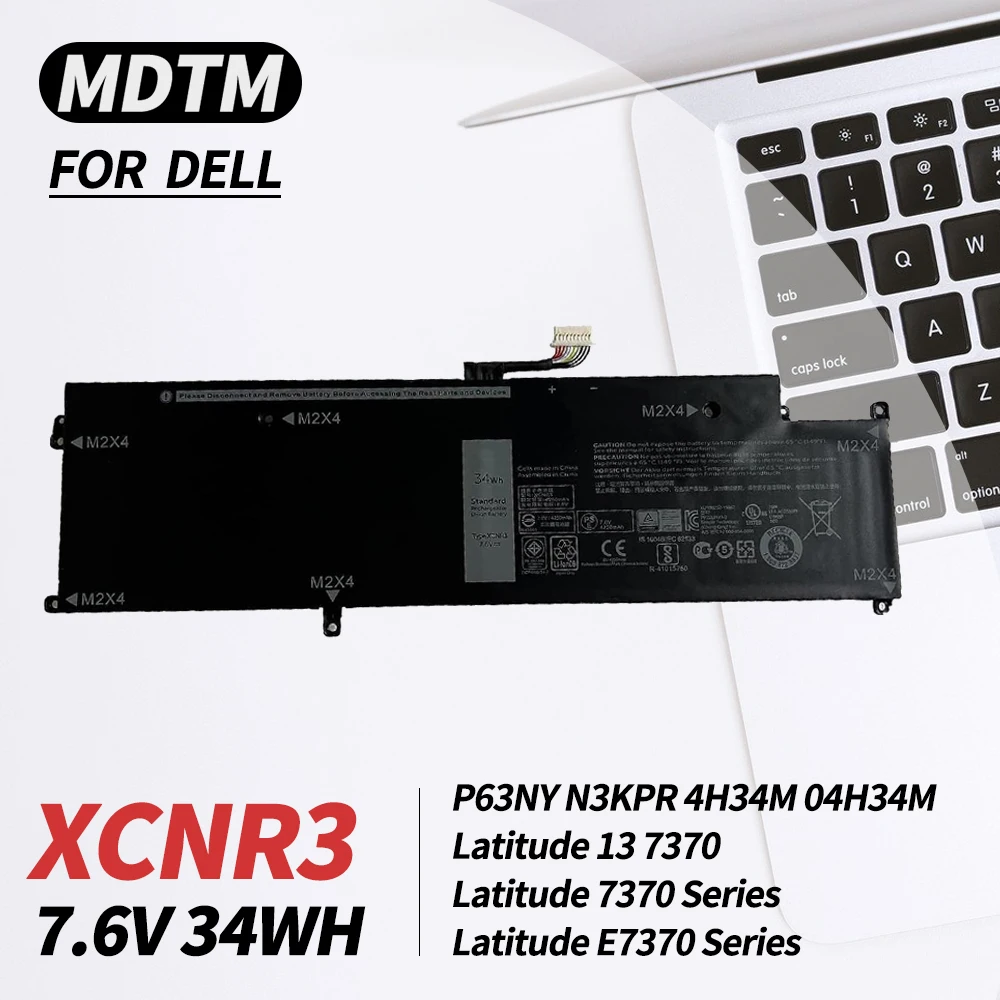 

P63NY XCNR3 Laptop Battery Replacement for DELL Latitude 13 7370 E7370 Series N3KPR 4H34M 0N3KPR XCNR3 04H34M 0XCNR3 WY7CG G7X14