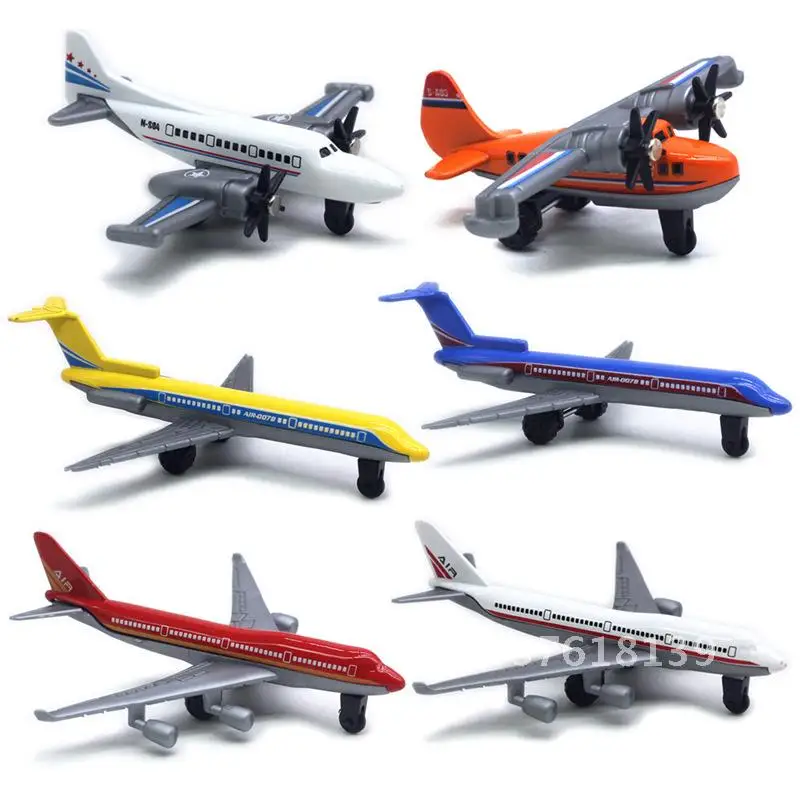 6 โลหะผสม Mini เครื่องบินขนาดเล็กชุด Airliner Glider Fighter Toy