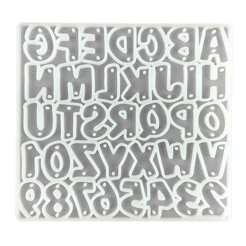 Alphabet Keychain Epoxy Resin Mold Letter Number Earrings Pendant Silicone Mould Drop Shipping