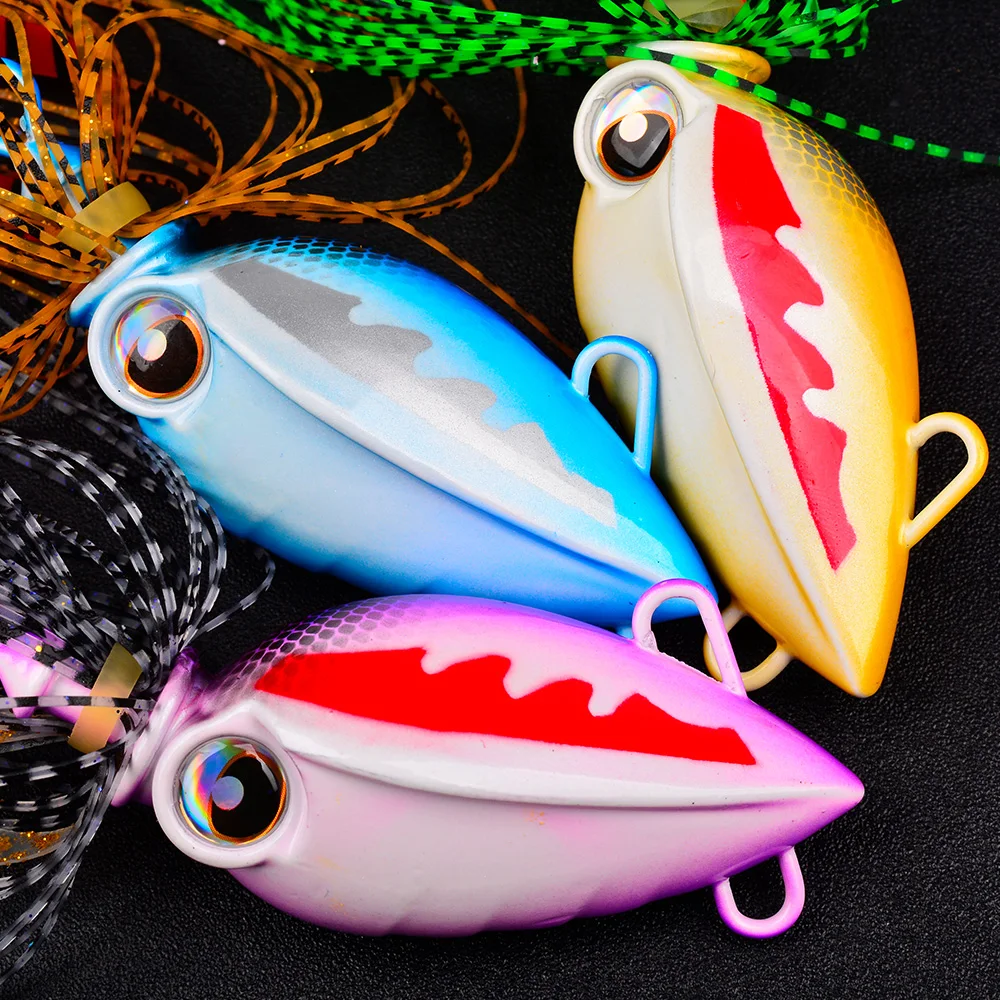 1 Stück 6 Farben 40-200g Blei-Jigging-Angelköder mit Doppelhaken, im Dunkeln leuchtender, eisenbeschichteter Köder für Seebarsch und Tintenfisch – Detail 9