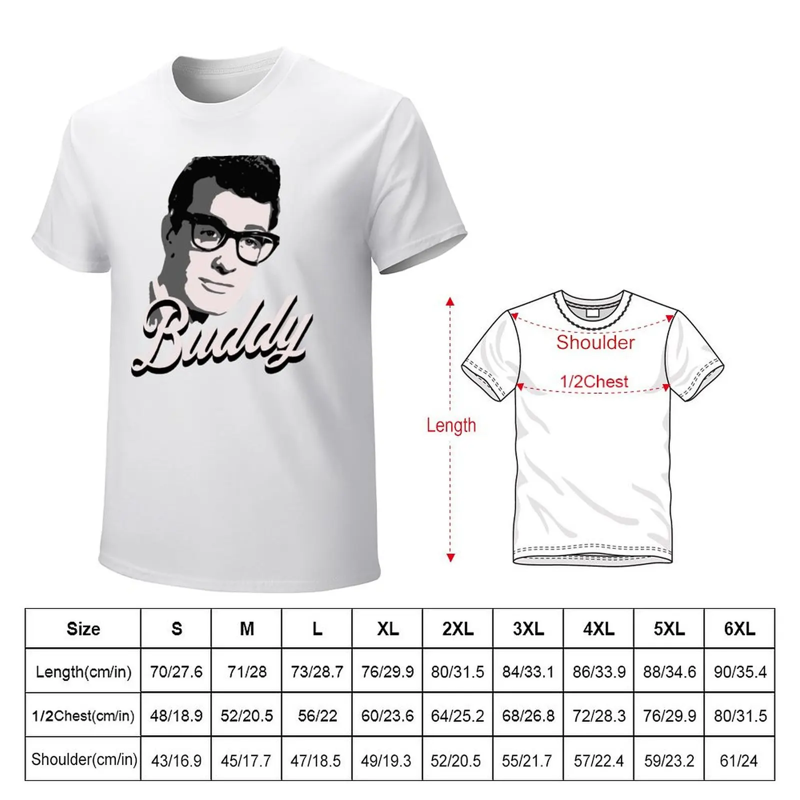 Buddy Holly T-Shirt cute clothes Aesthetic clothing plus size tops boys animal print mens t shirt graphic