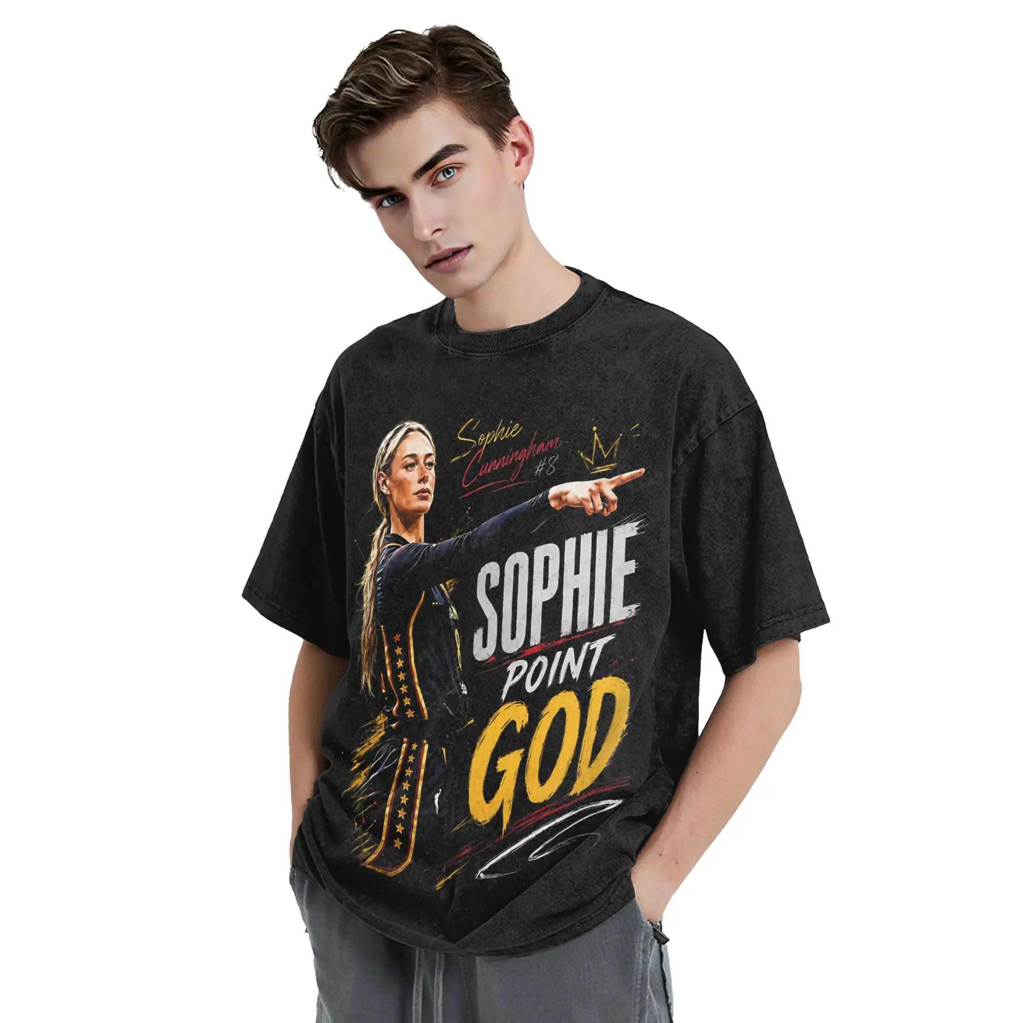 Sophie Cunningham T-Shirt, Sommer-Vintage-T-Shirts, Baumwoll-Hippie-T-Shirt für Paare, kurzärmelige bedruckte T-Shirts – Detail 4