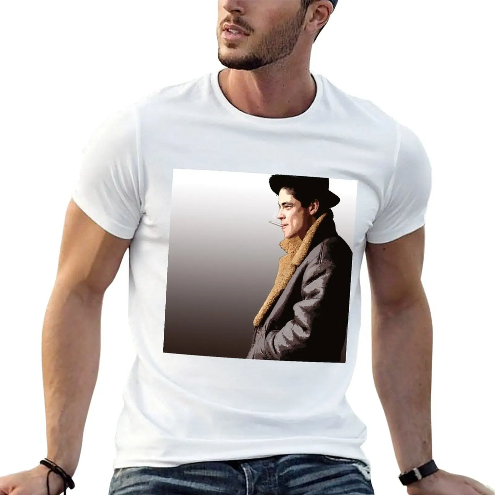 

Benicio del Toro 9 T-Shirt t shirt man cotton man t shirts for men casual T-Shirt