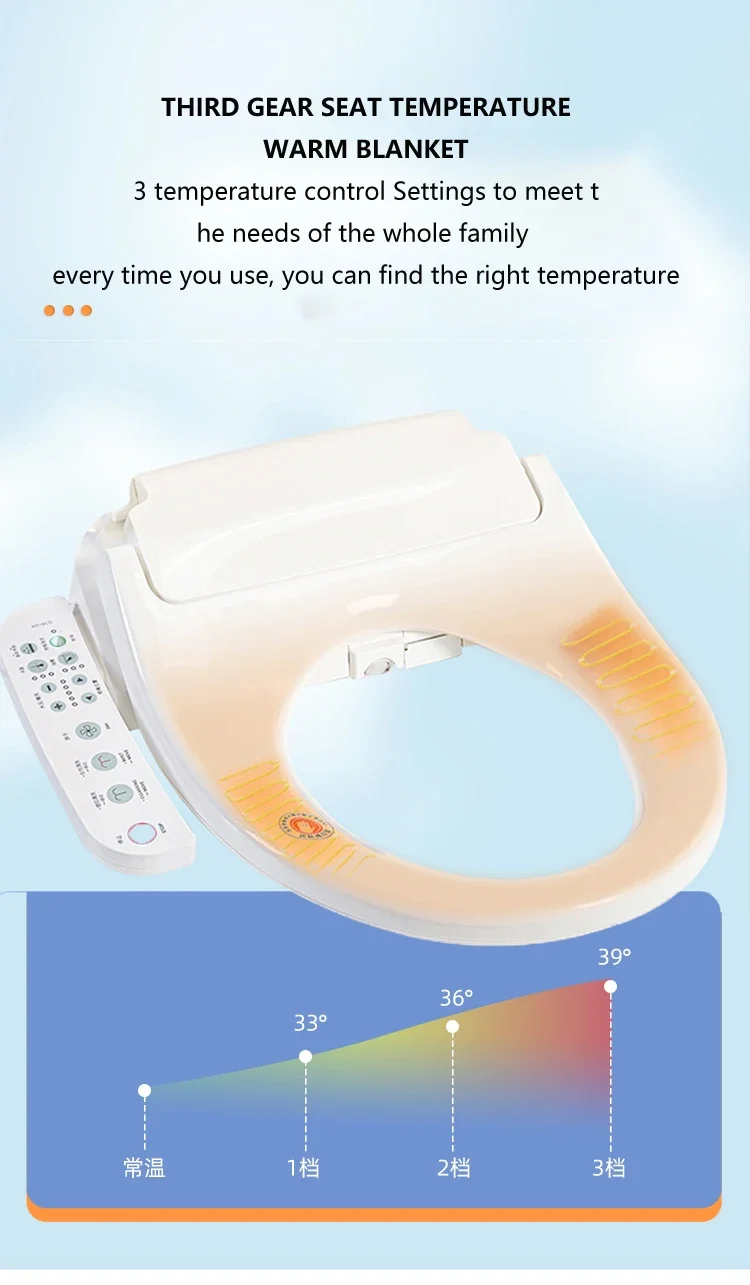 Automatic Sanitary Ware Heating Self-clean Toilet Seat Cover Bidet Intelligent Smart Bidet Toilet Lid