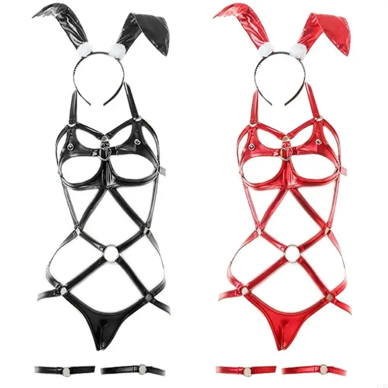 

Костюмы для женского кролика косплей, выпадающие за полное для тела, кожаное белье -нижнее белье.