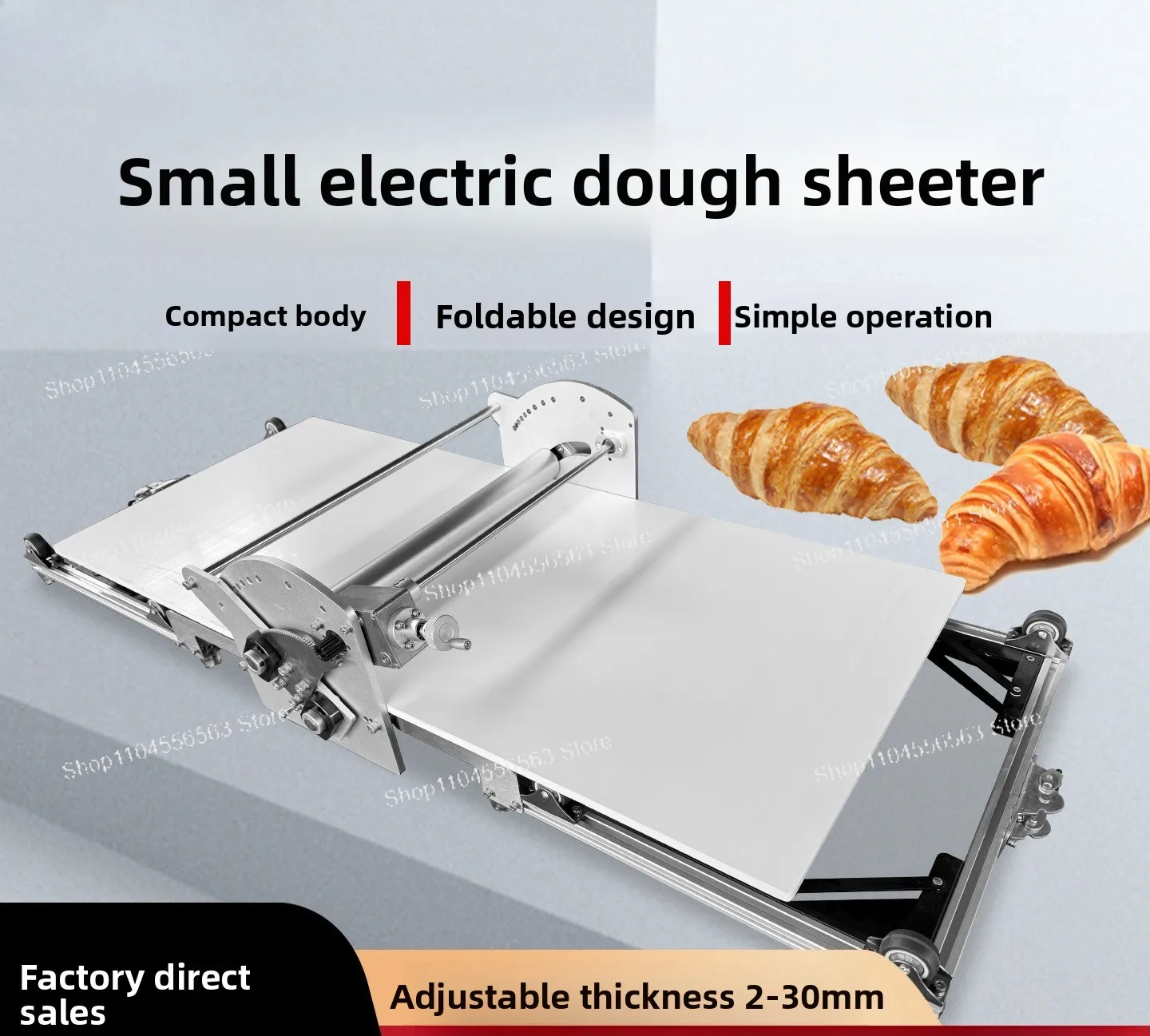 Electric Dough Sheeter Machine, Compact Desktop Laminator for Pastry