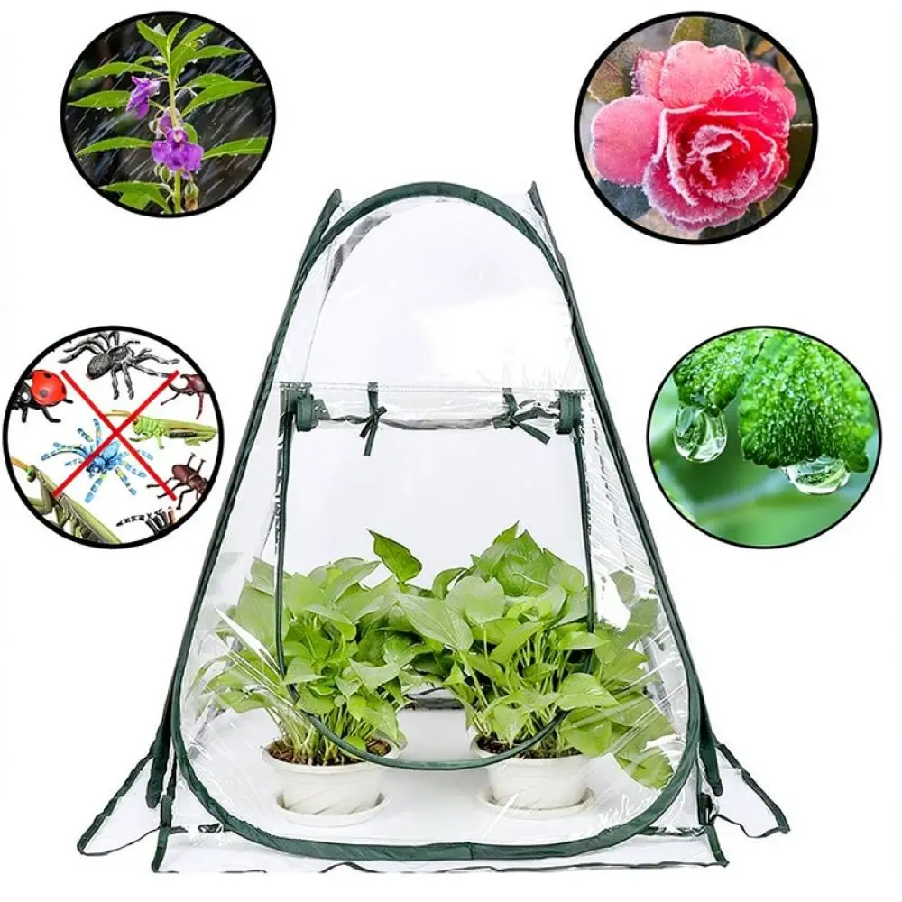 Pop Up Plant Greenhouse Tent Portable Growing Shelter Folding Garden Flower Protector Indoor Outdoor Nursery Equipment