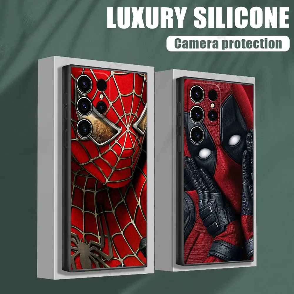 

Marvel Spiderman Deadpool Venom Phone Case for Samsung Galaxy S26 S25 Ultra S24 S23 Ultra S22 Plus S21 S20 S21 FE S26 Soft Funda
