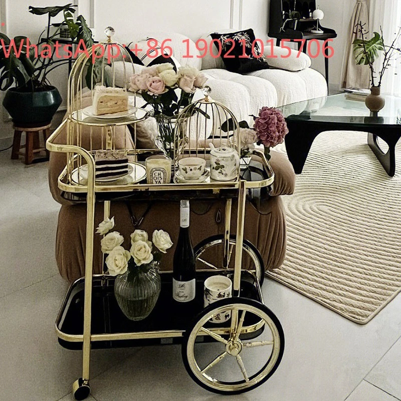 

FG light luxury wheeled trolley floor-to-ceiling bathroom storage creative bathroom wrought iron storage rack