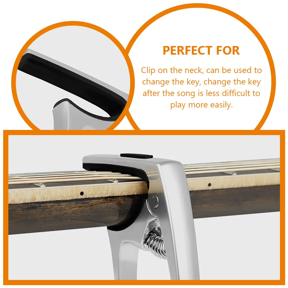 

Guitar Capo Universal Metal Sturdy Construction Lightweight Portable Clip on Neck Tuner Guitar Pick Included Acoustic Electric