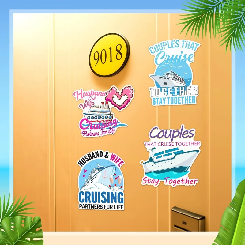 4 قطعة زينة باب الرحلة الكبيرة المغناطيسي الزوج والزوجة كروز باب المغناطيس ديكور مقاوم للماء سفينة سياحية مرساة الحياة