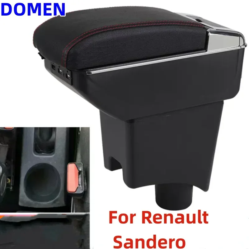 

NEW For Renault Sandero armrest box Original dedicated central armrest box modification accessories Dual Layer USB Charging