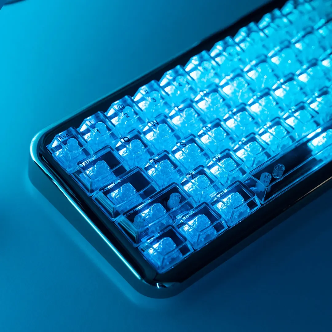 Imagem -05 - Keycap Diamante Transparente para Teclado Mecânico de Jogos pc Custom Cherry Profile Black Ice Keycaps Rainbow 75