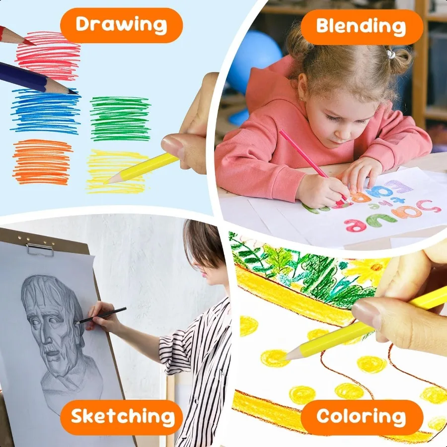 Цветные карандаши 432 шт., оптом, 12 разных цветов, 36 упаковок предварительно заточенных цветных карандашей для школьных цветных карандашей