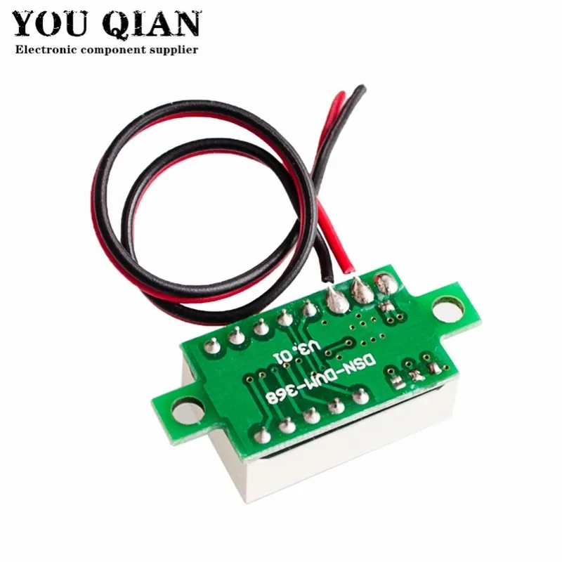 0.36 Inch 0.36 "Digitale Voltmeter Rood Groen Blauw Dc 0V-100V Drie Lijnen 3 Digit Voltage panel Meter Display Led Kleur