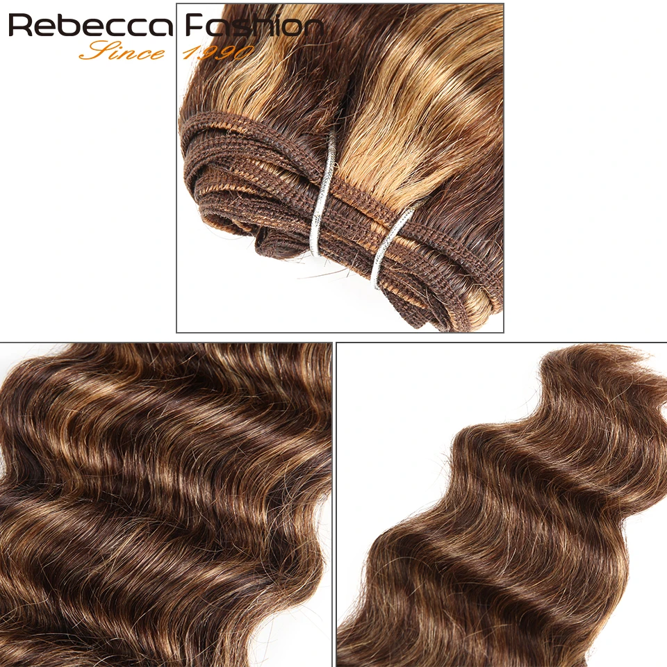 Natureza-Deep Wave Cabelo Humano Weave Pacotes Deal, Ombre Remy Extensão do cabelo, Deep Wave, P4-27, T1B-99J, 1 PC Apenas