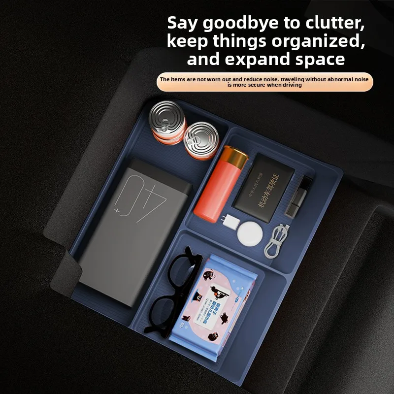 

Car Passenger Glove Box Silicone Pad Co-pilot Storage Box Partition Storage Organizer Tray Car Accessories for Xiaomi YU7 2025