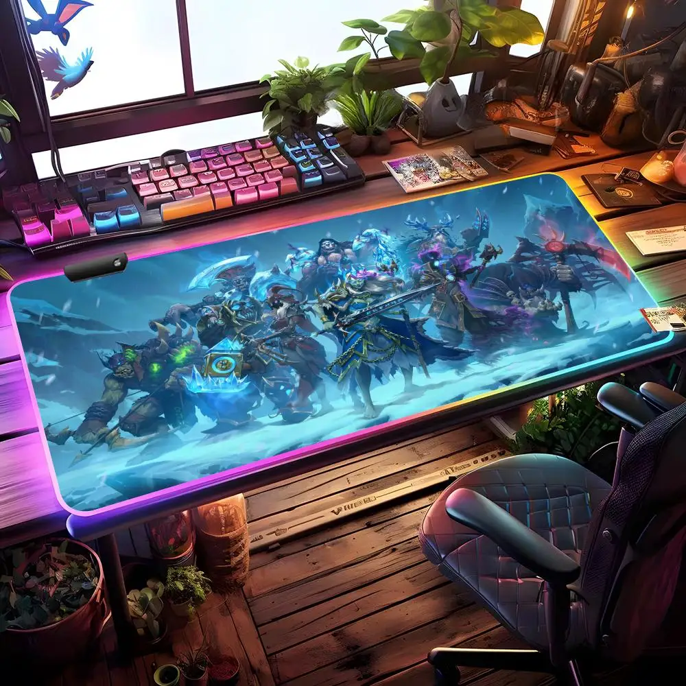 

Коврик для мыши Hearthstone RGB игровой коврик для мыши настольный коврик HD геймер большой светодиодный светильник XXL коврики для мыши