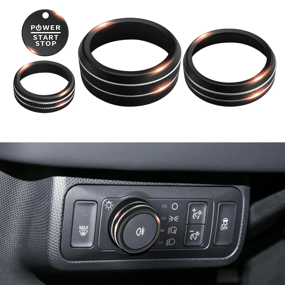 Interior Upgrade BLACK Mach-E Knob Cover CNC-machined Anodized Finish Threaded Grip Texture For Mustang Mach-E 2021-2024