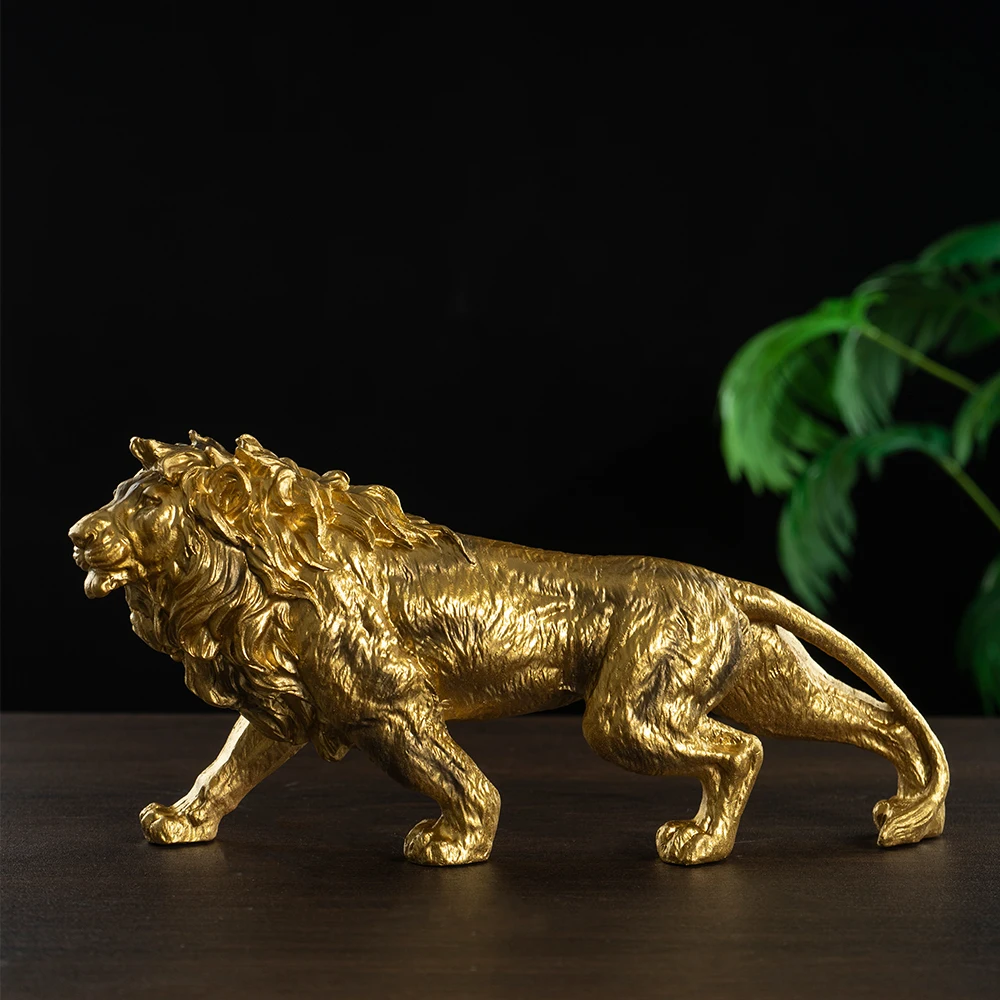 

Lion Animal Figurine Resin Craftwork for Living Room Desk Office TV Stand Home Decoration Figurine Home Decorative Crafts
