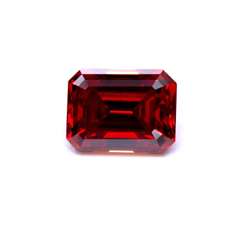 Moissanit Laborproduktion, quadratische Form, Asscher-Schliff, Granatfarbe, DIY-Schmuck, Zertifikat – Detail 15