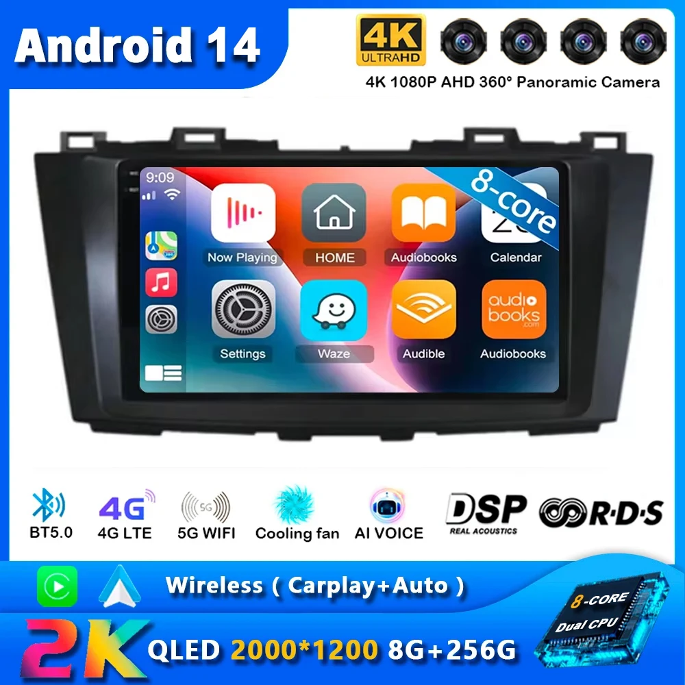 

Android 14 For Mazda 5 3 CW 2010 - 2015 Car Radio Multimedia Video Player Navigation For Android Auto Carplay Wifi GPS Stereo