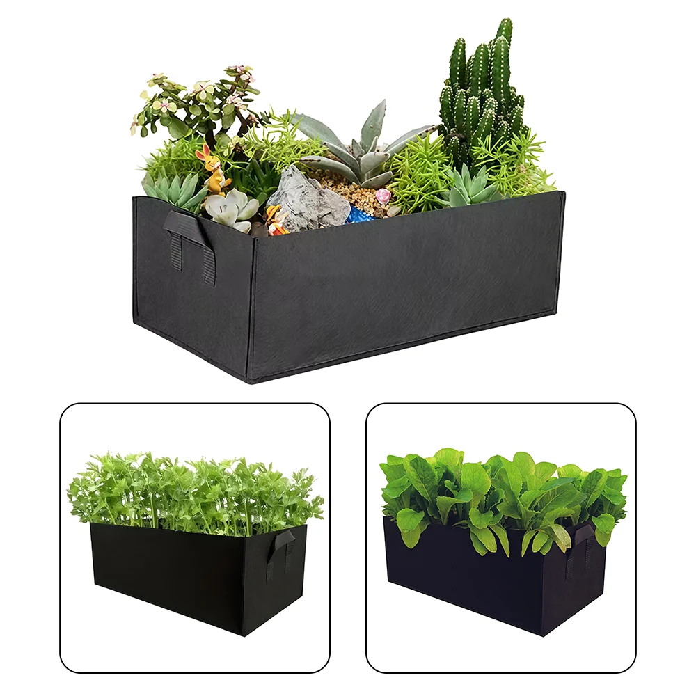 Square Felt Growing Bucket Plant Growth Bag Multi-Functional Vegetable Plant Non-Woven Felt Growing Bag Outdoor Use