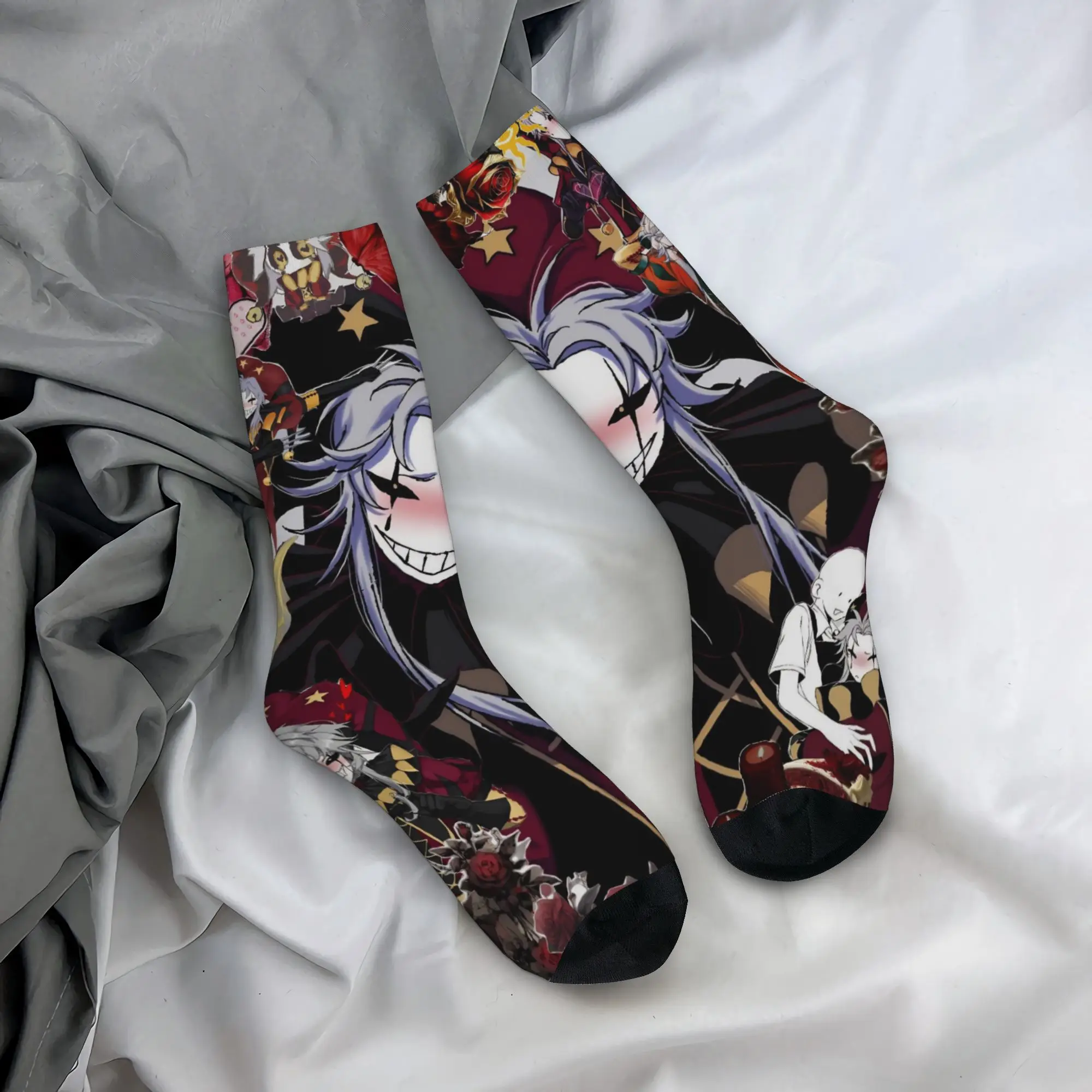 Fashion The F-Freak Circus Pierrot Football Socks  Middle Tube Socks for Unisex Non-slip