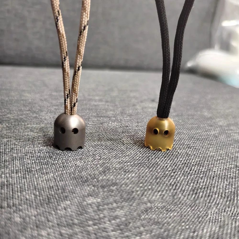 1 Piece Titanium,Pei Ghost EDC Tool Pendant Bead Backpack Zip Pendant
