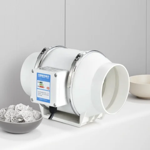 4inch 220V Exhaust Fans Home Silent Inline Pipe Duct Fan Bathroom Extractor Ventilation Kitchen Toilet Wall Air Clean Ventilator