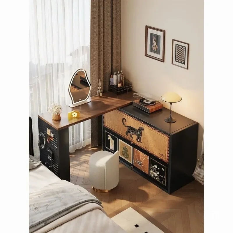 Vintage Aesthetic Dressing Table Integrated Dressing Cabinet Vintage Bedroom Storage Cabinet