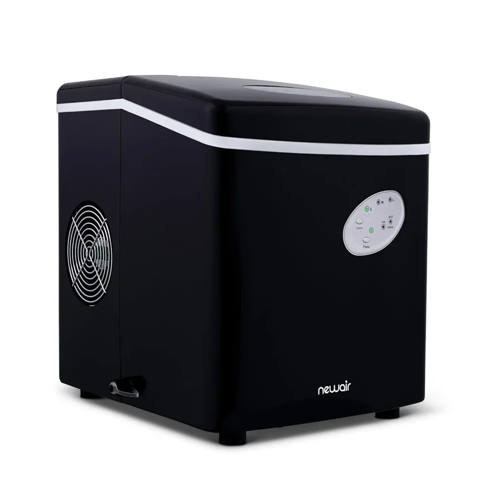 L # Counter Top Ice Maker Machine (Black), Compact Automatic Ice Maker, Cubes Ready In 6 Minutes, 28 Pounds In 24 Hours