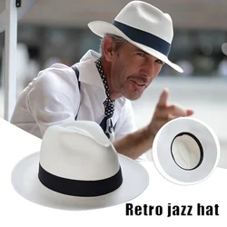 White Fedora Hat For Women Men White Felt Gangster Mobster Fedora Hats Ideal For 1920s Vintage Gatsby Jazz Party Costume NIN668