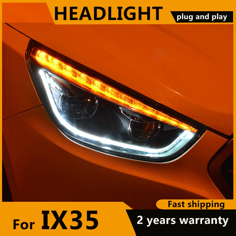 LED Head Lamp for Hyundai IX35 Headlights 2009-2017 Tucson LED Headlight DRL LED Turn signal Hid Bi Xenon light Auto Accessories